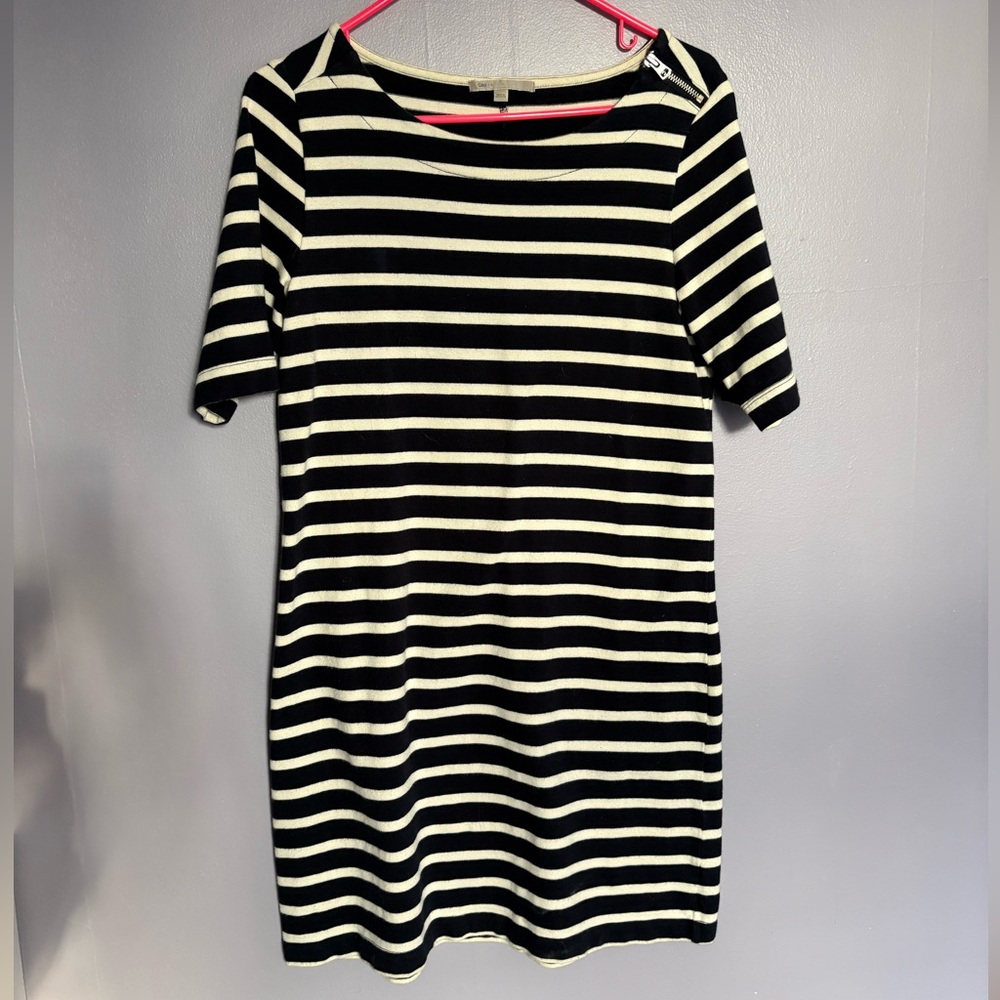 GAP Dress Navy White Stripe Cotton Small Nautical Coastal Classic